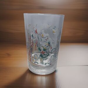 Walt Disney World Remember The  Magic 25th Anniversary Glass Cup Donald Duck